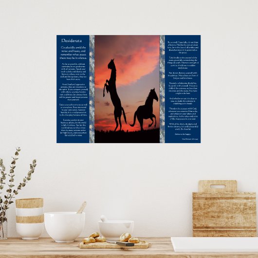 Desiderata Black Stallone silhouette Posters (Cuisine)