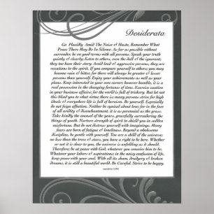 DESIDERATA Black Swirlie Poster