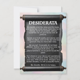 Desiderata-Briefkaart Briefkaart