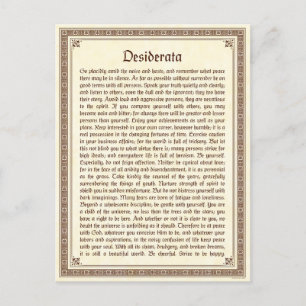 Desiderata-Briefkaart Briefkaart