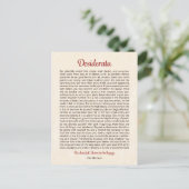 Desiderata Briefkaart | Desiderata Mini Art (Staand voorkant)