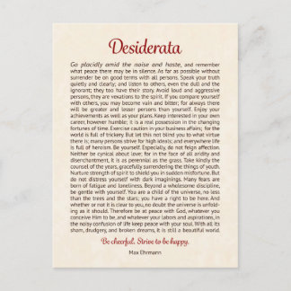 Desiderata briefkaart | Desiderata Mini Kunst