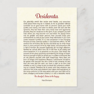 Desiderata briefkaart Desiderata Mini Kunst