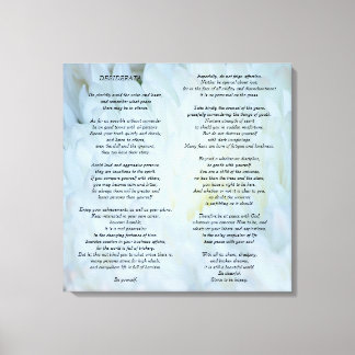 Desiderata Canvas Afdruk