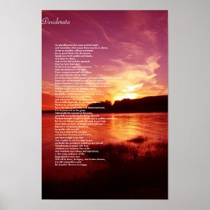 Desiderata Canvas Poster