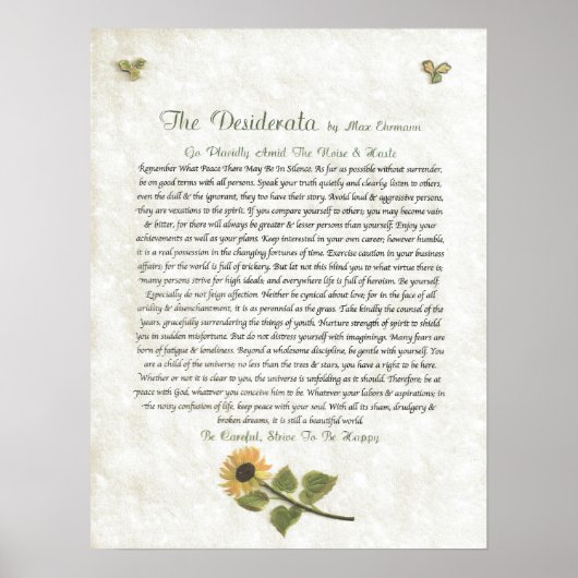 DESIDERATA Careful Daisies Poster (Voorkant)