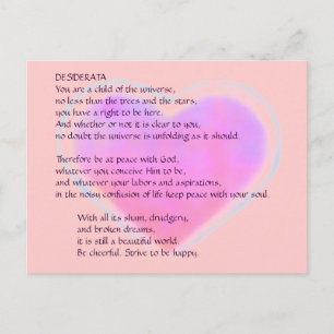 DESIDERATA Changer de carte postale Coeur