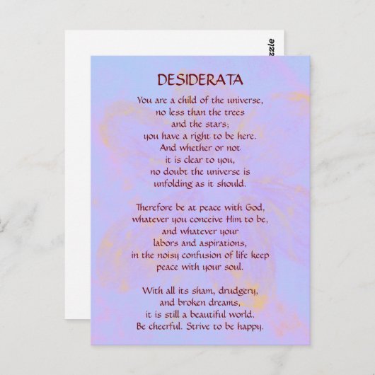 DESIDERATA Changing Daisy briefkaart (Voorkant / Achterkant)