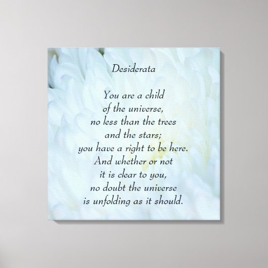 Desiderata Child of Universe Canvas Afdruk (Voorkant)