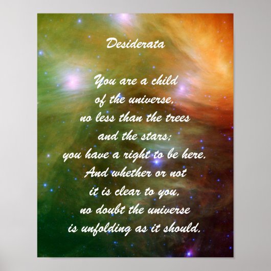 Desiderata Child of Universe Poster (Voorkant)