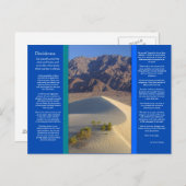 DESIDERATA Desert Range Briefkaart (Voorkant / Achterkant)