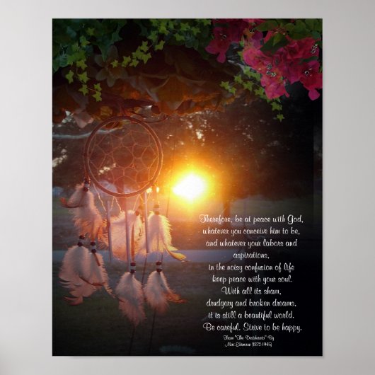 Desiderata Drocatcher sunset Poster (Voorkant)