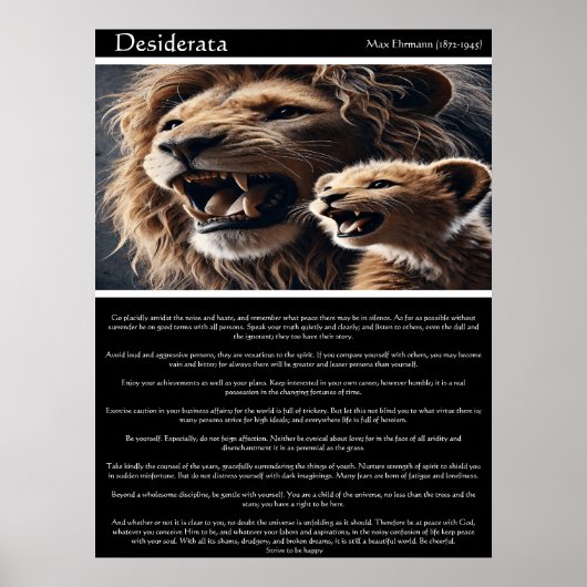 Desiderata: een band van brullen poster (Voorkant)