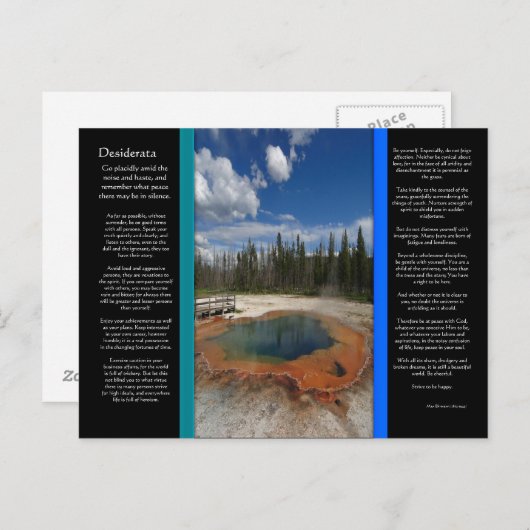 DESIDERATA Emerald Pool Briefkaart (Voorkant / Achterkant)