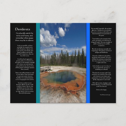 DESIDERATA Emerald Pool Briefkaart (Voorkant)