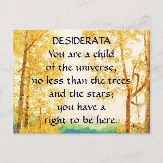 DESIDERATA Faded Aspens-briefkaart Briefkaart (Voorkant)