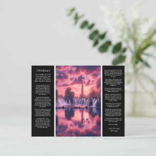 Desiderata fluistert van zonsondergang, gespiegeld briefkaart