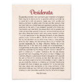 Desiderata Foto Afdruk (Voorkant)