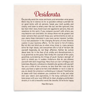 Desiderata Foto Afdruk