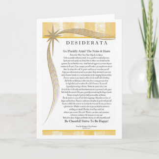 Desiderata Gedicht Goud Ster Ontwerper Kaart