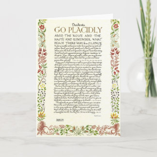 DESIDERATA Gedicht KAART Max Ehrmann-Wilde Bloemen