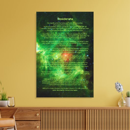 Desiderata Gedicht - Kransennevel, Melkweg Canvas Afdruk (Insitu (Woonkamer))