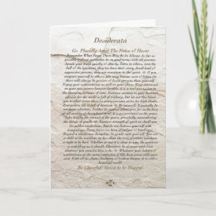 DESIDERATA Gedicht op Maansteen Feestdagen Kaart