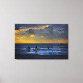 Desiderata gedicht over surfen bij zonsondergang - canvas afdruk (Voorkant)