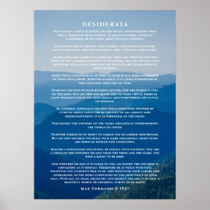 Desiderata Gedicht Poster Mistige Berg