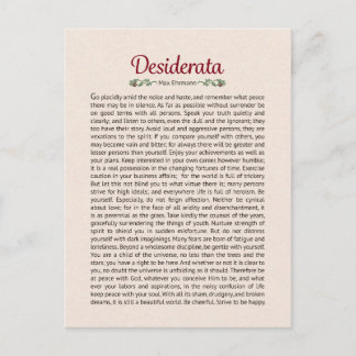Desiderata Gedicht Postkaart Mini Kunst