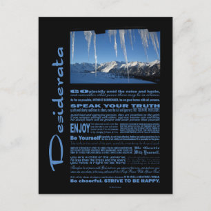 Desiderata gedicht tien onder nul briefkaart