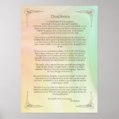 Desiderata Gedicht van Max Ehrmann Poster (Voorkant)