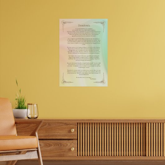 Desiderata Gedicht van Max Ehrmann Poster (Woonkamer 2)