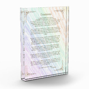 Desiderata Gedicht van Max Ehrmann Poster Fotoblokken
