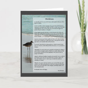 Desiderata Gedicht - Zeemeeuw op het strand scène Kaart