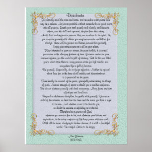 Desiderata "gewenste dingen", aanpasbare kleuren poster