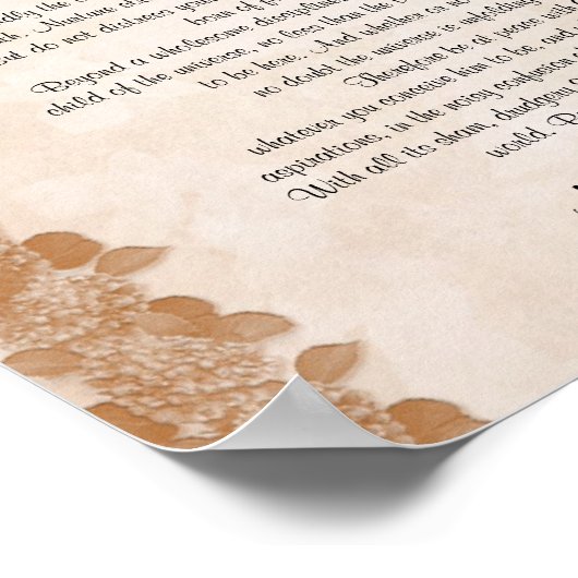 Desiderata "gewenste dingen", perkamentaal poster (Hoek)