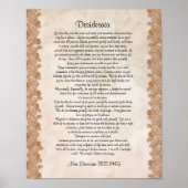 Desiderata "gewenste dingen", perkamentaal poster (Voorkant)