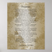 Desiderata "gewenste dingen" poster (Voorkant)