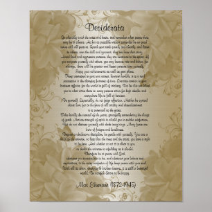 Desiderata "gewenste dingen" poster