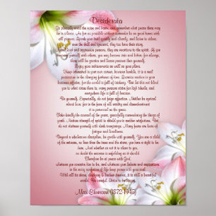 Desiderata "gewenste dingen", prose floral poster