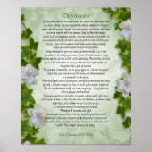 Desiderata "gewenste dingen" prose Ivy floral Poster (Voorkant)