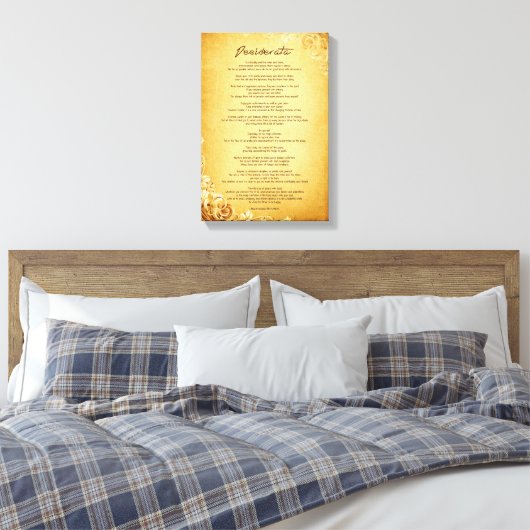Desiderata "Gewilde dingen" op het  perkament Canvas Afdruk (Insitu (Slaapkamer))