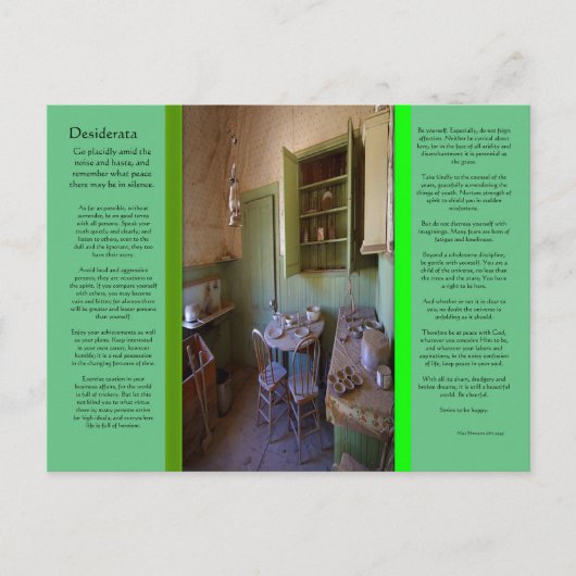DESIDERATA Ghost Room Briefkaart (Voorkant)