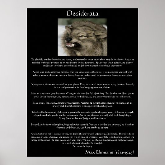 Desiderata Gray Wolves Posters (Voorkant)