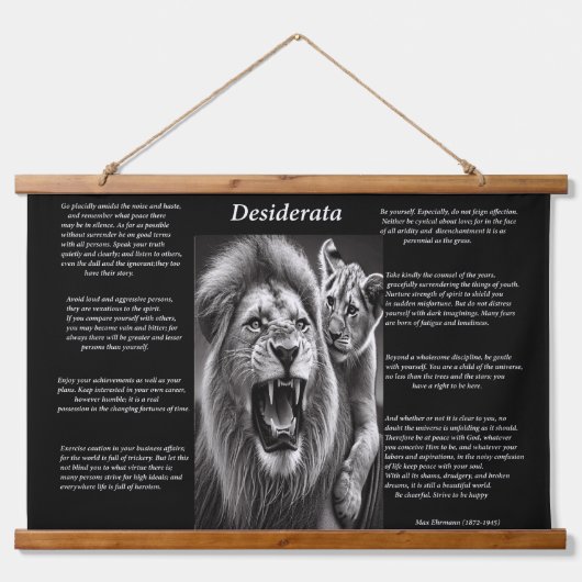 Desiderata: harmonie in het wild hangend wandkleed (Voorkant)