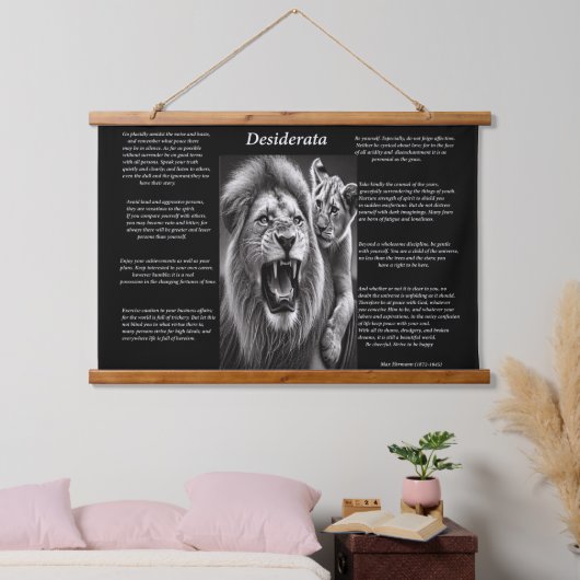 Desiderata: harmonie in het wild hangend wandkleed (Slaapkamer)