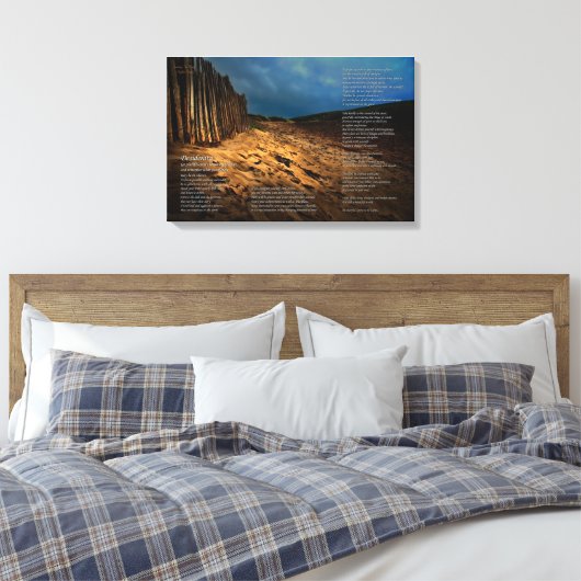 Desiderata - Het strand verlaten - KLEIN Canvas Afdruk (Insitu (Slaapkamer))