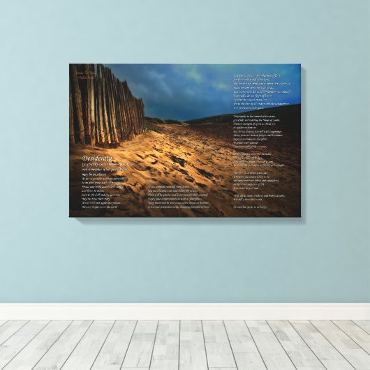 Desiderata - Het strand verlaten - KLEIN Canvas Afdruk (Insitu (Houten vloer))