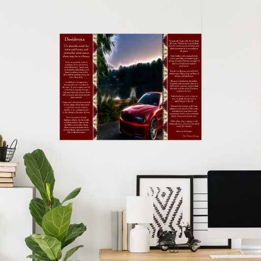Desiderata Hot Red Car-Posters Poster (Thuiskantoor)